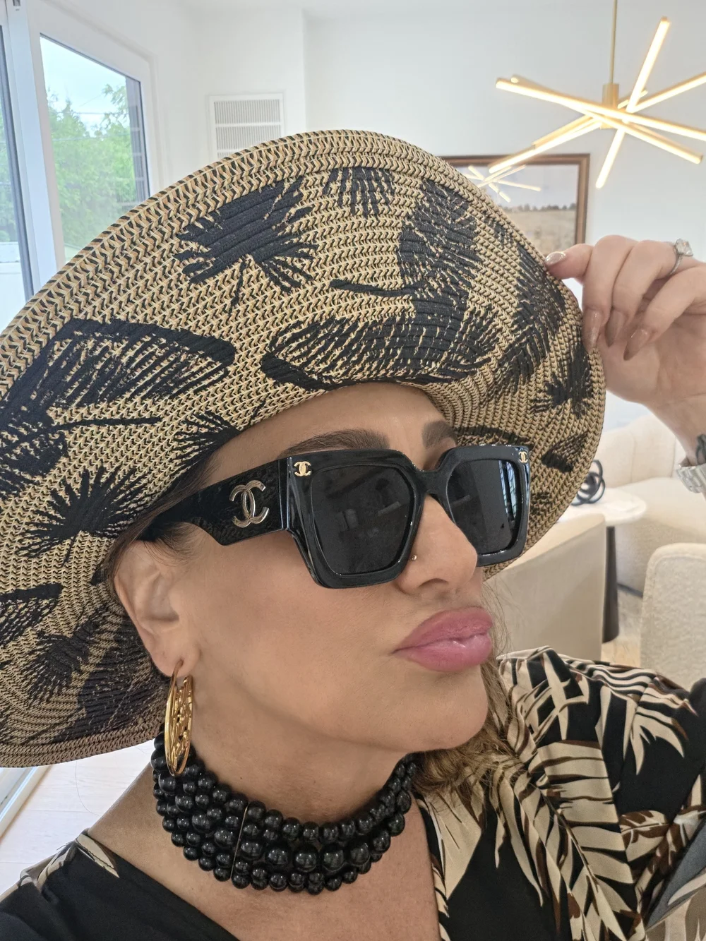 Chanel Black CC Logo Oversized Square Sunglasses